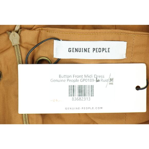 Genuine People Button Down Midi Rust Dress NWT - Picture 7 of 8